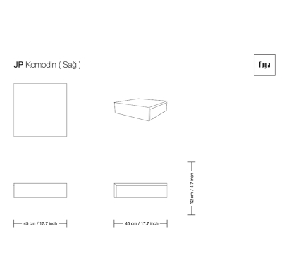 Тумба прикроватная JP NIGHTSTAND / / / 45X45X12 СМ. (FUG00094)