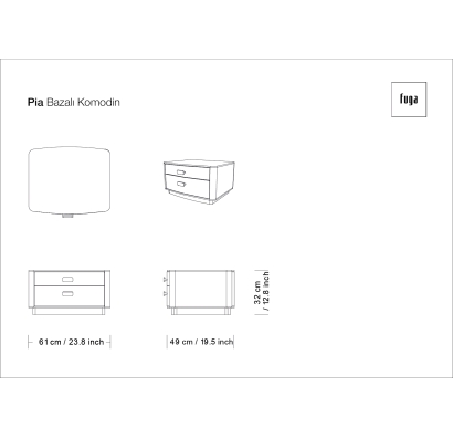 Тумба прикроватная PIA NIGHTSTAND / / / 61X49X32 СМ. (FUG00098)