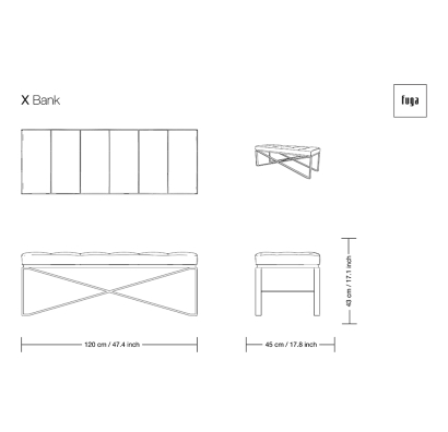 Банкетка X X 120X45X43 СМ. (FUG00128)