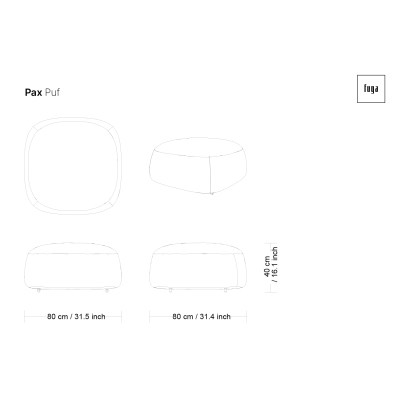 Пуф PAX POUF 103X103X41 СМ. (FUG00117)