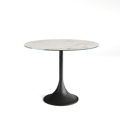 Стол обеденный JETTY DINING TABLE BLACK MICHELANGELO  100X100X74 СМ. (NRM00458)