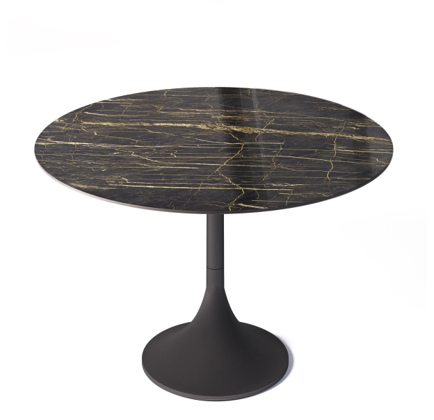 Стол обеденный JETTY DINING TABLE BLACK NOIR DESIR SHINY  120X120X74 СМ. (NRM00074)