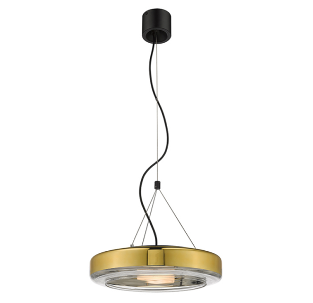 Светильник подвесной SPACE LUX suspension noir verre or GOLD BLACK 40X40X10 СМ. (SEY00039)