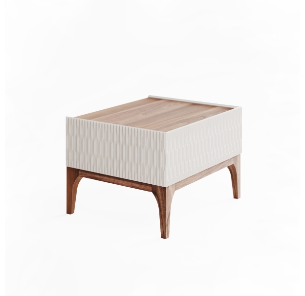 Тумба прикроватная LUSSO NIGHTSTAND CREAM WALNUT CREAM 62X49X40 СМ. (NRM00223)