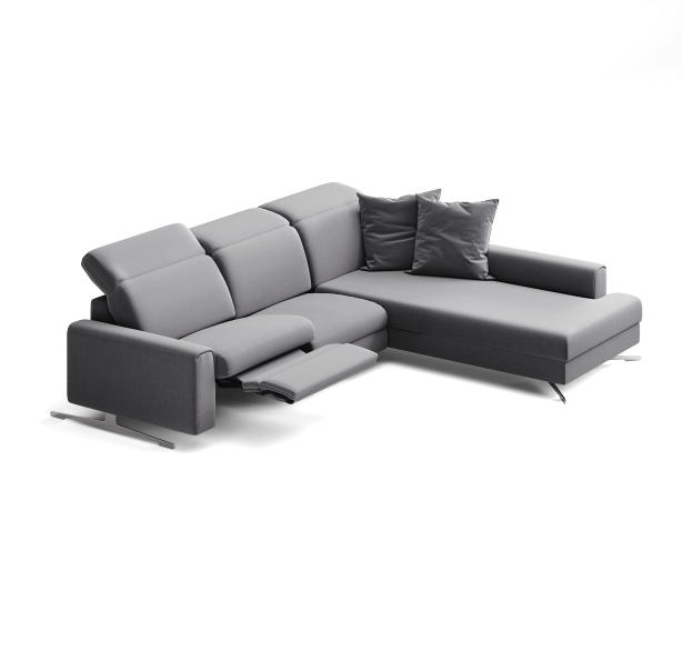 Диван FONTANE C110-290-220S/57/S/CAMINO PERLE/VISCOTEX/11-DARK GREY/03BR BRUSHED/E,Z,MR,EL,E,E