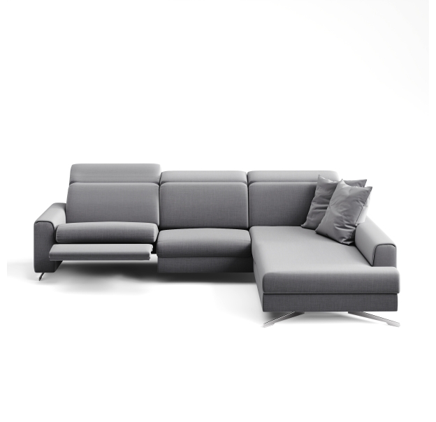 Диван FONTANE C110-290-220S/57/S/CAMINO PERLE/VISCOTEX/11-DARK GREY/03BR BRUSHED/E,Z,MR,EL,E,E