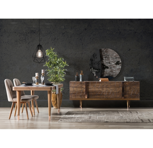 Комод PETRA CONSOLE WALNUT WALNUT WALNUT 208X50X82 СМ. (NRM00012)