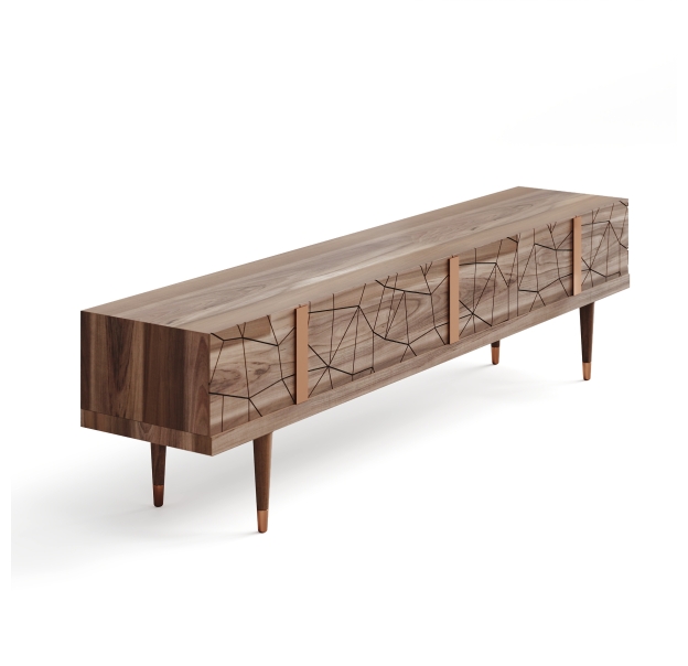 Тумба под ТВ PETRA TV STAND WALNUT WALNUT WALNUT 230X50X58 СМ. (NRM00023)