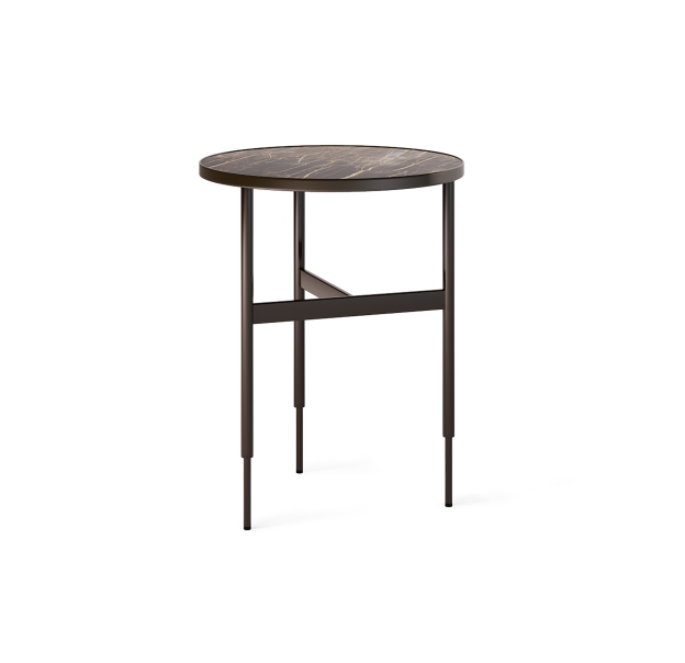 Стол приставной GIO SIDE TABLE TAUPE NOIR DESIR SHINY  40X40X52 СМ. (ROM01398)