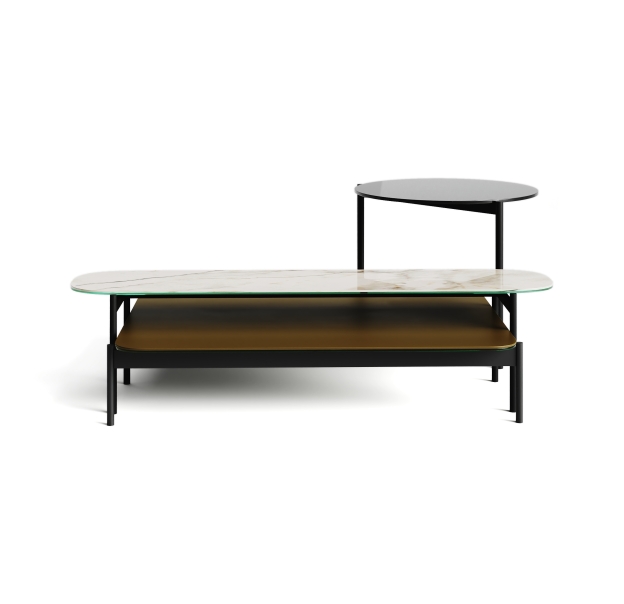 Стол журнальный SQUARE COFFEE TABLE BLACK ANTIOUE BRONZE  100X100X30 СМ. (NRM00225)