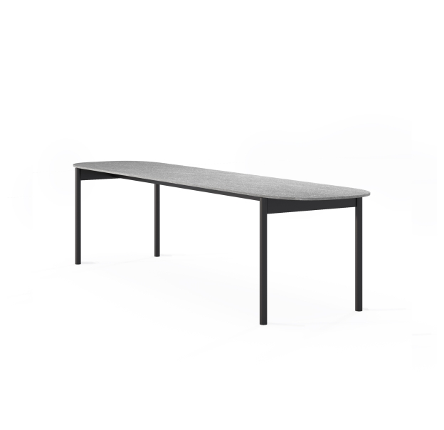 Стол журнальный LONG COFFEE TABLE BLACK PIASENTINA GRIGIO  130X29X40 СМ. (NRM00229)