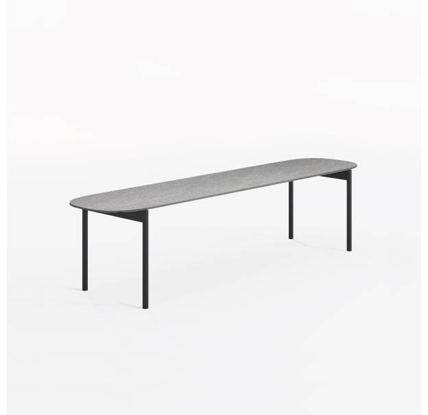 Стол журнальный LONG COFFEE TABLE BLACK PIASENTINA GRIGIO  130X29X40 СМ. (NRM00229)