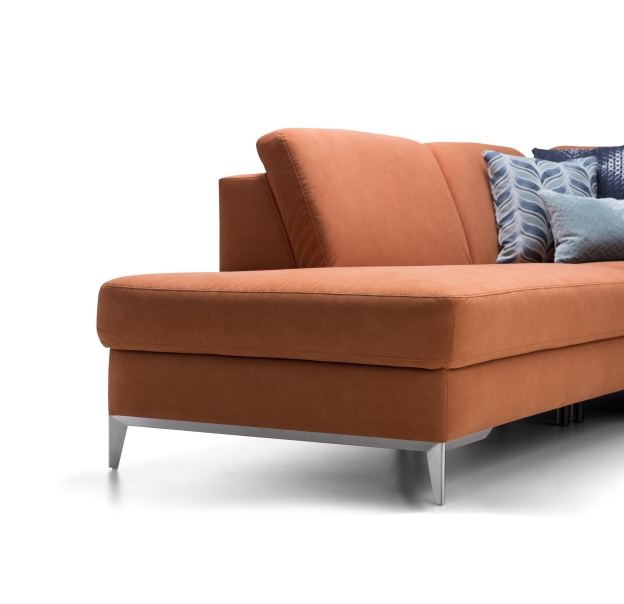 Диван CADINI T240-280-280B/54/KALEIDO COGNAC/BULTEX/01BR BRUSHED/E,E,E