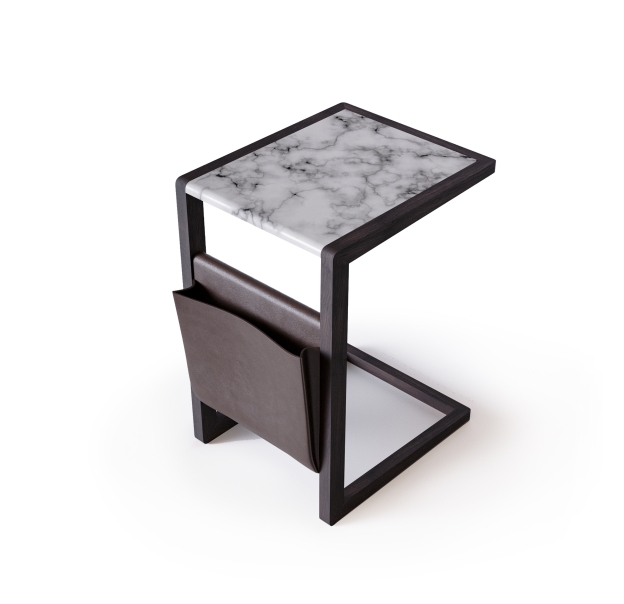 Стол приставной JOEY SIDE TABLE ASH WOOD CARRARA MARBLE  45X38X61 СМ. (NRM00397)