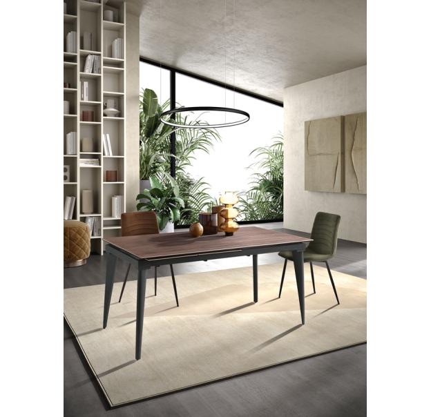 Стол обеденный AUSTRI DINING TABLE BLACK TEAK CERAMIC  240X90X75 СМ. (NRM00529)