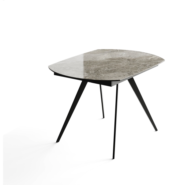 Стол обеденный LIRA DINING TABLE ANTHRACITE GLOSSY GRAY MARBLE  180X90X76 СМ. (NRM00541)