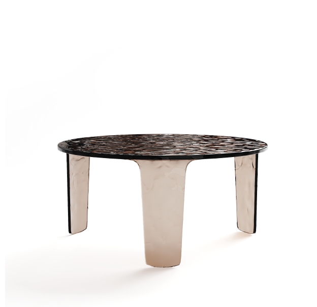 Стол журнальный AURA COFFEE TABLE BRONZE CLEAR BRONZO CLEAR  80X82X32 СМ. (NRM00553)