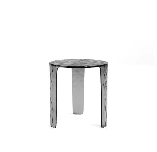 Стол приставной AURA SIDE TABLE SMOKY CLEAR SMOKY CLEAR HAMMERED  45X47X44 СМ. (NRM00552)