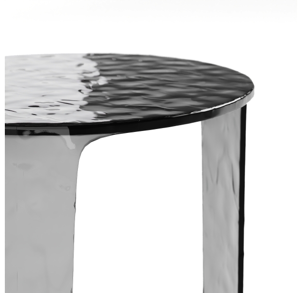 Стол приставной AURA SIDE TABLE SMOKY CLEAR SMOKY CLEAR HAMMERED  45X47X44 СМ. (NRM00552)