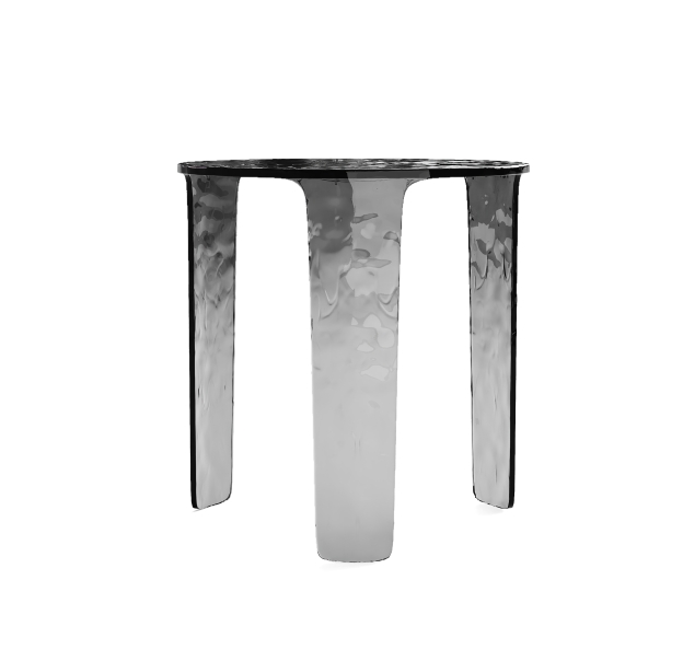 Стол приставной AURA SIDE TABLE SMOKY CLEAR SMOKY CLEAR HAMMERED  45X47X44 СМ. (NRM00552)