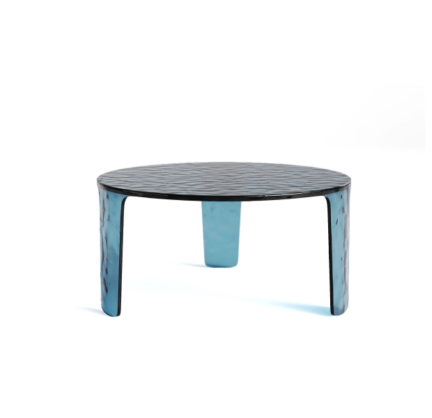 Стол журнальный AURA COFFEE TABLE BLUE CLEAR BLUE CLEAR  80X82X32 СМ. (NRM00554)