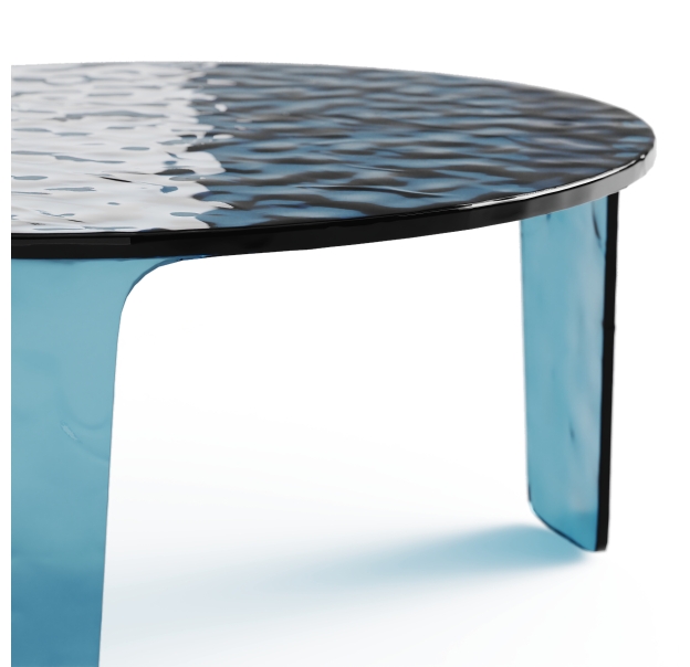 Стол журнальный AURA COFFEE TABLE BLUE CLEAR BLUE CLEAR  80X82X32 СМ. (NRM00554)