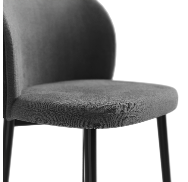 Стул полубарный EVA BAR STOOL TESSUTO ANTRACITE BLACK FRAME Черный (NRM00566)