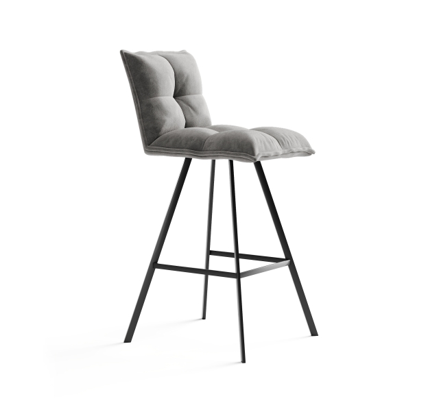 Стул полубарный TUNE BAR STOOL TESSUTO LIGHT GRAY BLACK FRAME Черный (NRM00567)