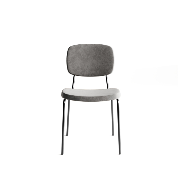 Стул интерьерный PASTEL CHAIR TESSUTO LIGHT GRAY BLACK FRAME Черный (NRM00579)