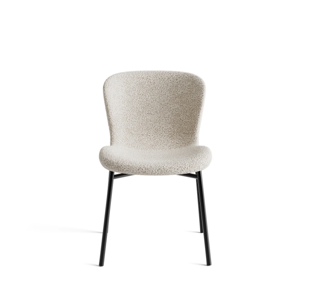 Стул интерьерный SAM CHAIR TESSUTO BOUCLÉ ÉCRU WHITE BLACK FRAME Черный (NRM00580)