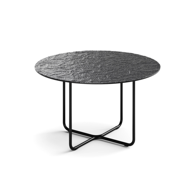 Стол журнальный PARADISO COFFEE TABLE NERO VETRO MARTELLATO FUME  60X60X33 СМ. (NRM00589)