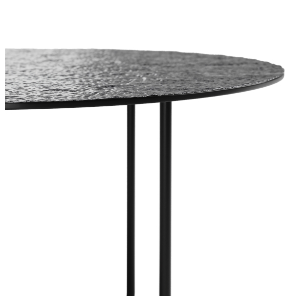 Стол журнальный PARADISO COFFEE TABLE NERO VETRO MARTELLATO FUME  60X60X33 СМ. (NRM00589)