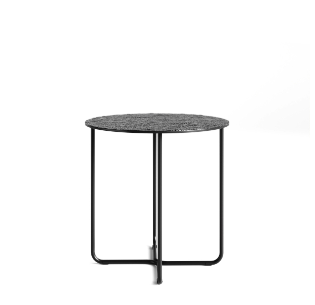 Стол приставной PARADISO SIDE TABLE NERO VETRO MARTELLATO FUME  45X45X45 СМ. (NRM00588)