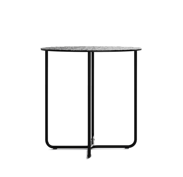 Стол приставной PARADISO SIDE TABLE NERO VETRO MARTELLATO FUME  45X45X45 СМ. (NRM00588)