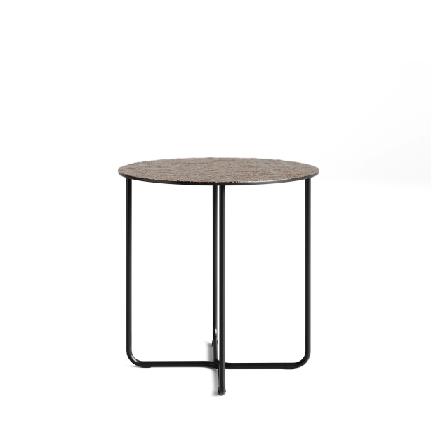 Стол приставной PARADISO SIDE TABLE NERO VETRO MARTELLATO BRONZO  45X45X45 СМ. (NRM00586)