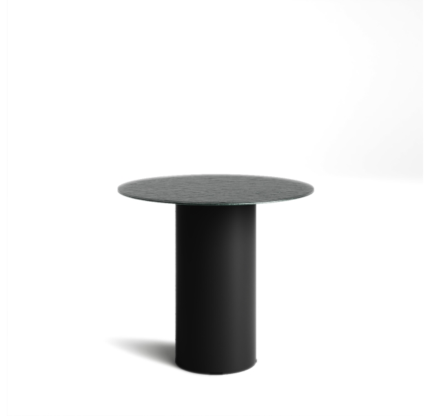 Стол приставной NEBULA SIDE TABLE NERO VETRO MARTELLATO FUME  45X45X40 СМ. (NRM00593)