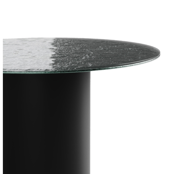 Стол приставной NEBULA SIDE TABLE NERO VETRO MARTELLATO FUME  45X45X40 СМ. (NRM00593)