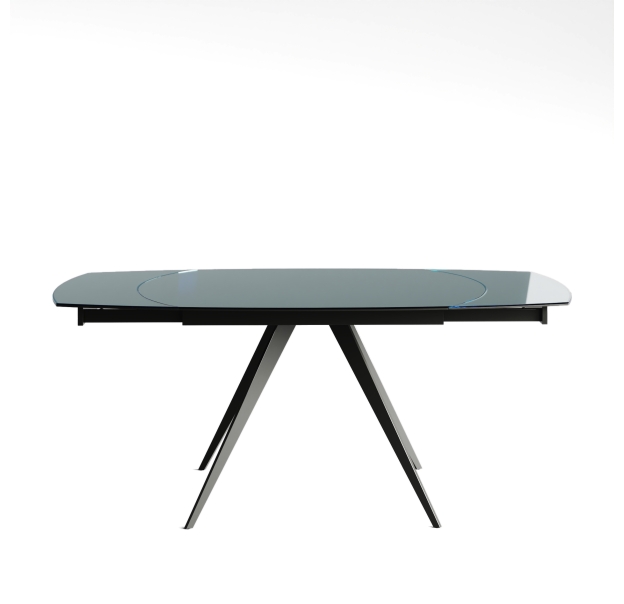 Стол обеденный LIRA DINING TABLE ANTHRACITE ANTHRACITE GLASS  180X90X76 СМ. (NRM00599)