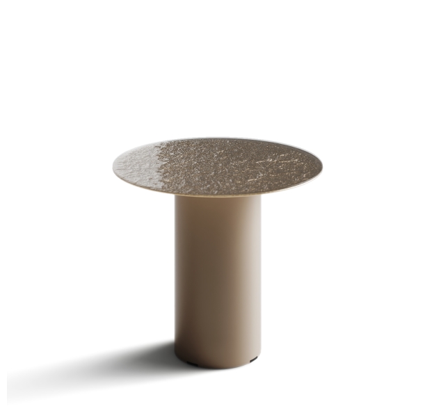 Стол приставной NEBULA SIDE TABLE PERLA BEIGE BRONZE PAINTED HAMMERED  45X45X40 СМ. (NRM00616)