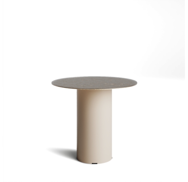 Стол приставной NEBULA SIDE TABLE PERLA BEIGE BRONZE PAINTED HAMMERED  45X45X40 СМ. (NRM00616)