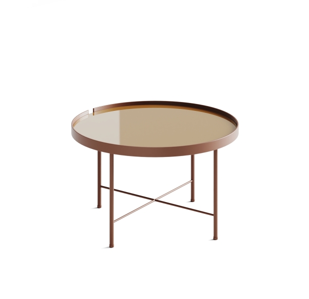 Стол журнальный ANASTASIA COFFEE TABLE CORTEN BRONZE MIRROR  80X80X38 СМ. (NRM00654)