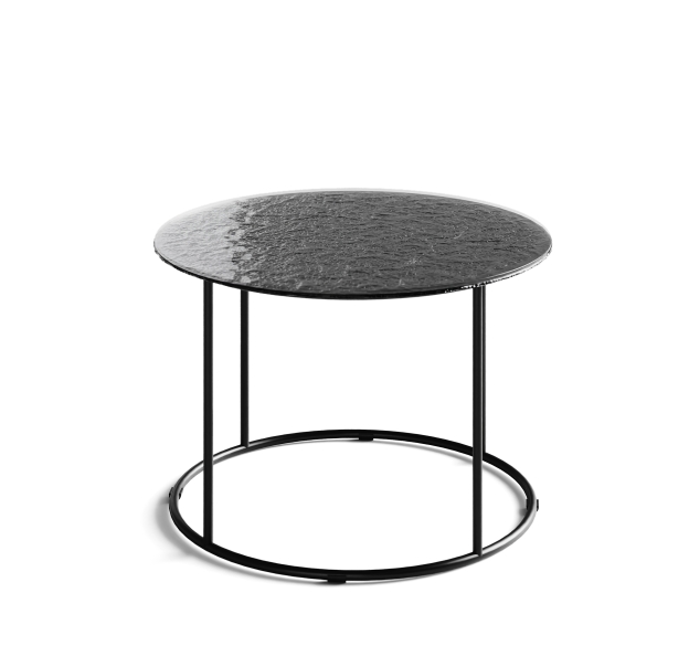 Стол журнальный ZEN SIDE TABLE NERO VETRO MARTELLATO FUME  60X60X42 СМ. (NRM00679)