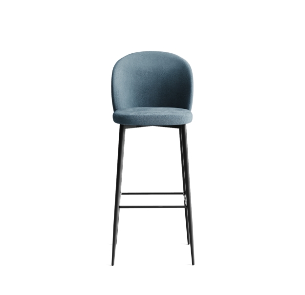 Стул полубарный EVA BAR STOOL TESSUTO BLUE BLACK FRAME Черный (NRM00692)