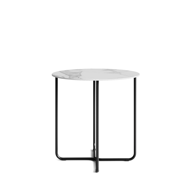 Стол приставной PARADISO SIDE TABLE NERO MARBLE EFFECT GLOSSY BIANCO STATUARIO  45X45X45 СМ. (NRM007