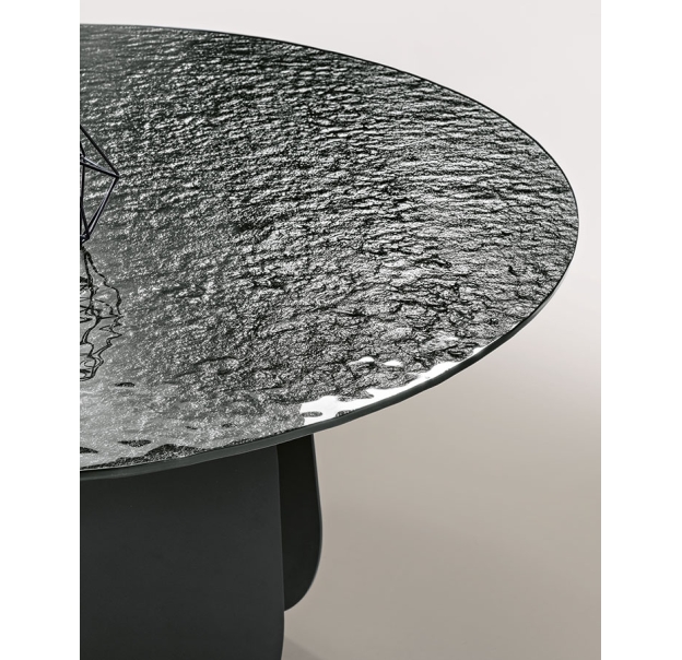 Стол обеденный POLLY DINING TABLE BLACK BRONZE PAINTED HAMMERED  120X120X75 СМ. (NRM00739)