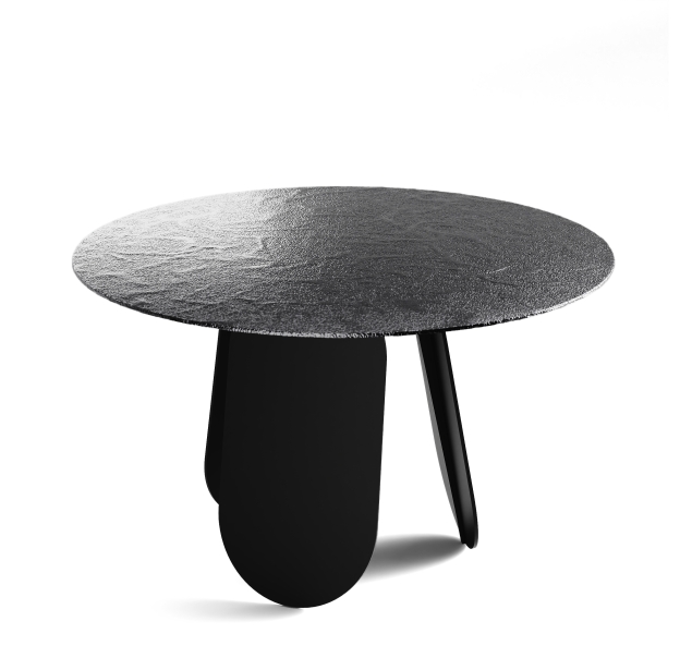 Стол обеденный POLLY DINING TABLE BLACK BRONZE PAINTED HAMMERED  120X120X75 СМ. (NRM00739)