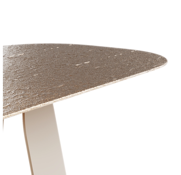 Стол обеденный POLLY DINING TABLE PERLA BEIGE BRONZE PAINTED HAMMERED  240X110X75 СМ. (NRM00750)