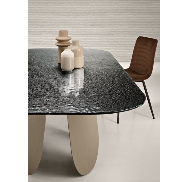 Стол обеденный POLLY DINING TABLE PERLA BEIGE SMOKY PAINTED HAMMERED  240X110X75 СМ. (NRM00755)