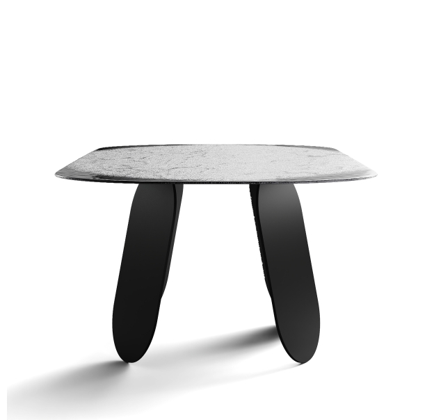 Стол обеденный POLLY DINING TABLE BLACK SMOKY PAINTED HAMMERED  240X110X75 СМ. (NRM00758)