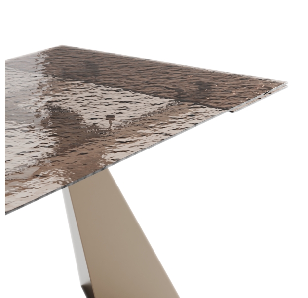 Стол обеденный STANT DINING TABLE PERLA BEIGE BRONZE CLEAR HAMMERED  240X90X75 СМ. (NRM00762)